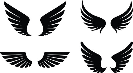 Assorted Black Wing Silhouettes - Vector Set