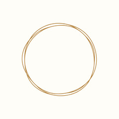 Golden circular frame, minimalist design, for branding