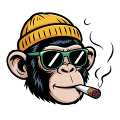 Naklejka premium Stylish Cool Monkey Graphic Design