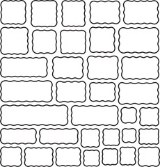 Obraz premium retro decorative line art wavy frame border elements set vector illustration.