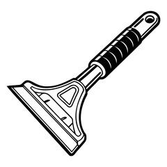 Ice scraper tool vector illustration for winter car maintenance and cleaning window glass with handle design isolated on transparent background