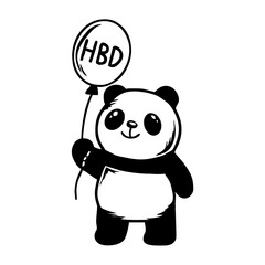 happy birthday panda vector illustration pose 4