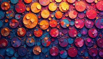 Interlocking circles creating a vibrant mosaic, smooth, linked