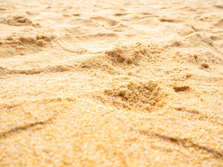 Nature travel background, sand beach close up texture summer desert zen garden coast ocean for vacation, hot summer tropical scene chill Nature, Summer time toga holiday dune pile dry brown heap