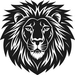 Lion head silhouette vector illustration