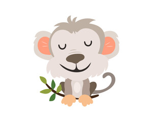 Happy Monkey Cartoon Character illustration