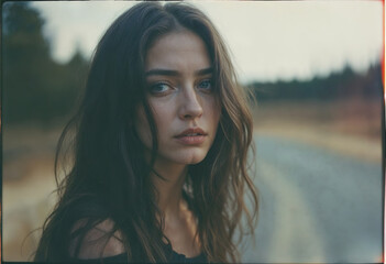 portrait of a young woman in nature
