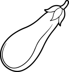 eggplant vegetable outline vector illustration line art coloring book page design