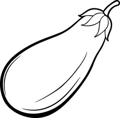 eggplant vegetable outline vector illustration line art coloring book page design