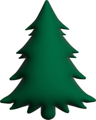 3d render green christmas tree