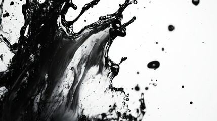 High contrast black and white ink splash background with empty space mockup, wallpaper AI generated image