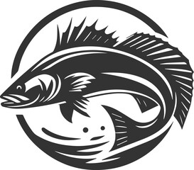 Sea bass fish vector silhouette