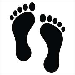 foot prints on white background