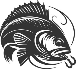 Sea bass fish vector silhouette