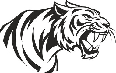 Fototapeta premium Striking Tiger Head Logo Art