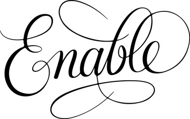 Elegant Cursive Enable Word Art.