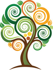 Abstract swirly tree