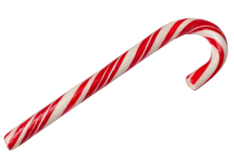 Candy cane isolated on a transparent background.