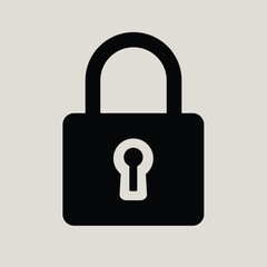 Lock protection sign simple icon on  background