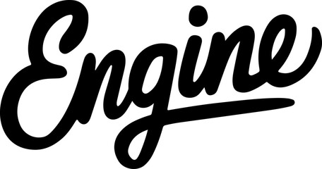 Bold Black Cursive Engine Text