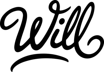 Bold Cursive Handwritten Word Will
