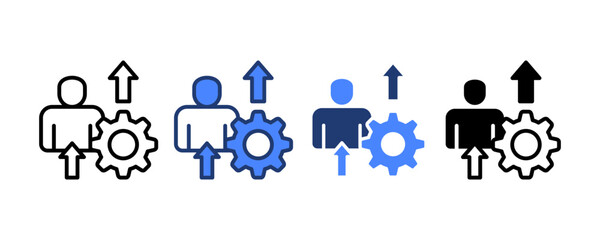 Efficiency Icon set multiple style collection