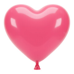 Balloon in the shape of a heart, in glossy pink for romantic celebration.