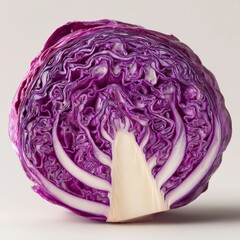 Obraz premium Vibrant red cabbage cross section for healthy food marketing