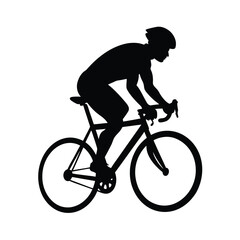 Obraz premium cyclist silhouette vector, Vector illustration of a silhouette on white background 