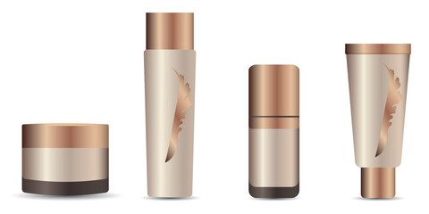 Templates of cosmetics and face and body care products. Realistic vector graphics