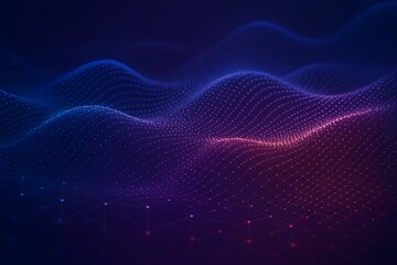 Obraz premium Abstract Network Interconnected Nodes and Glowing Blue Connections