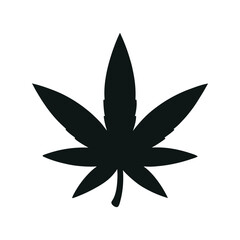 Cannabis Leaf Vector Illustration – Marijuana Plant Silhouette, Medical Hemp Icon Design