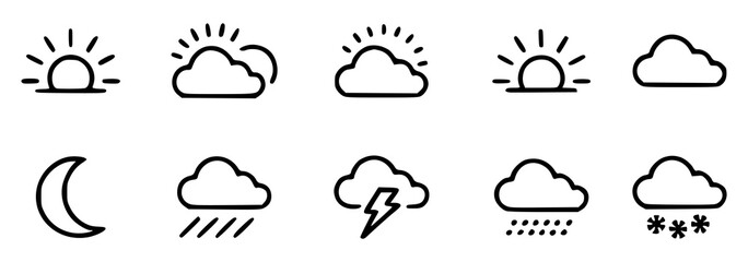 Fototapeta premium Minimalist weather icons illustration