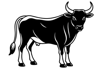 black silhouette of a bull
