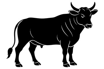 black silhouette of a bull