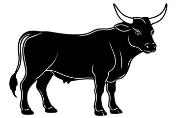 black silhouette of a bull