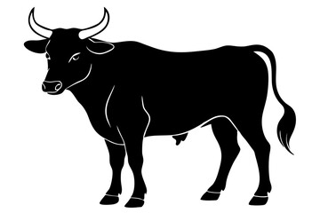 black silhouette of a bull
