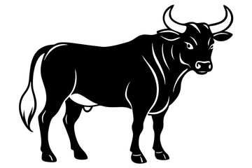 black silhouette of a bull
