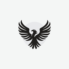silhouette of eagle as logo style