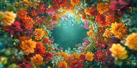 Colorful floral frame surrounding a central quote or message