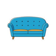 Sofa vector illustration, modern comfortable furniture design, living room interior, home decor and lifestyle concept