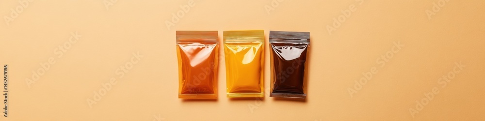 Poster minimalist packaging innovation translucent zip-lock pouches showcasing modern storage solutions for