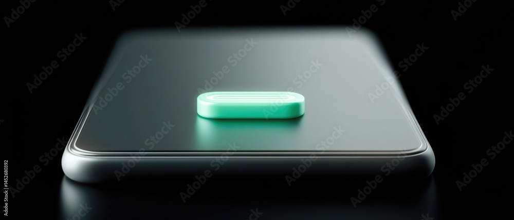 Leinwandbilder Cyberpunk Energy Optimization Minimalist Green Battery Icon Visualizing Smart Tech Efficiency and Next-Gen Digital Power Management