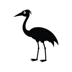 Obraz premium Crane bird silhouette vector illustration, elegant flying crane design, wildlife, nature, and birdwatching art
