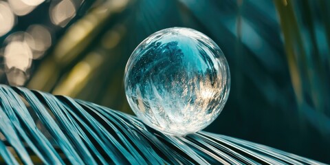 Earthâ€™s elegance frozen inside a clear pod, resting on a palm