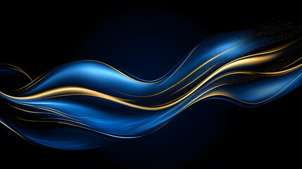 4k Abstract golden blue wave banner shining purple surface wave background blue ribbon flowing wallpaper 3D rendering banner blue wave flow background image