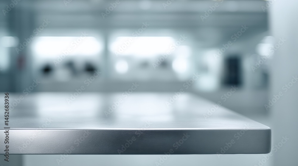 Poster Minimalist Tech Surface Sleek Gray Metal Workspace Platform for Digital Innovation, Professional Presentation and Modern Content Strategy