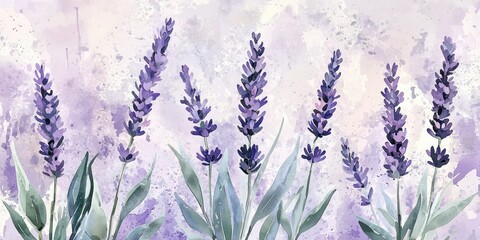 Naklejka premium Elegant botanical wall art with watercolor lavender and sage