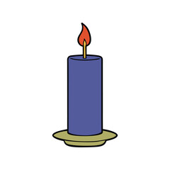 Candle vector illustration, lit wax candle with flame, decorative lighting, and ambiance for home decor and relaxation