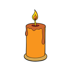 Candle vector illustration, lit wax candle with flame, decorative lighting, and ambiance for home decor and relaxation